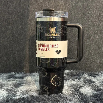 Laser Printed Black Kitty Tumbler